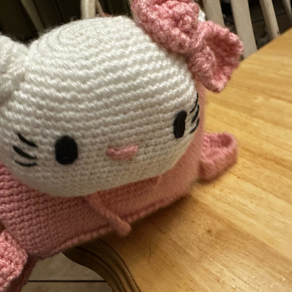 Crocheted hello Kitty, backpack